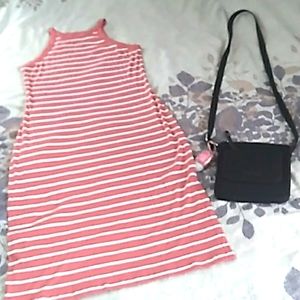 Mauve Long Maxi Tank DRESS Sz M 🌞 OLD NAVY Racer Back Ribbed Knit